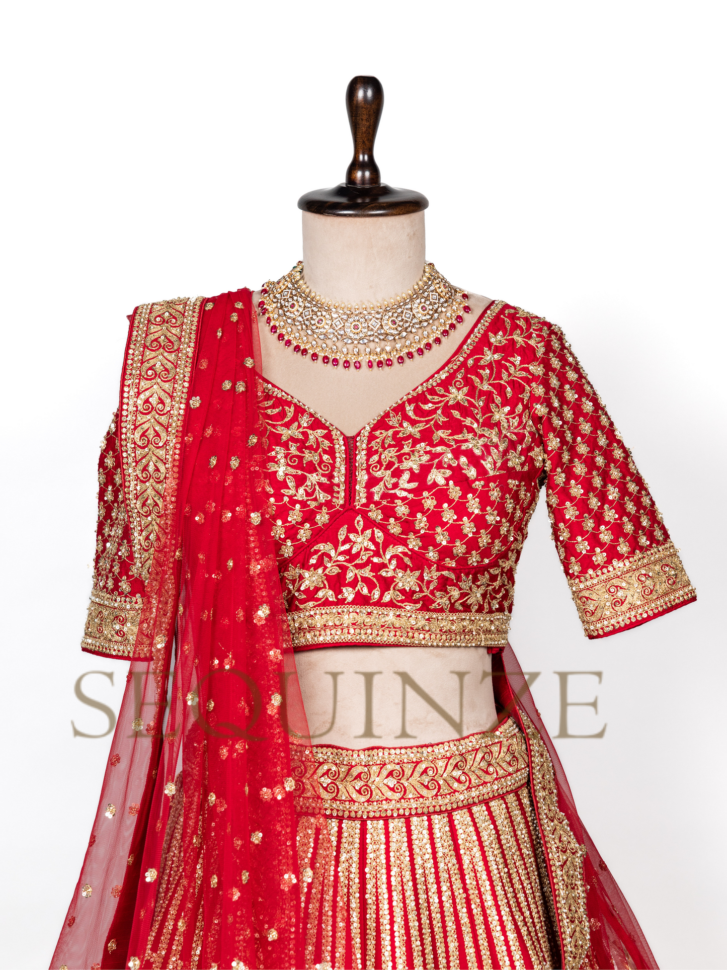Bridal Brilliance in Red & Gold