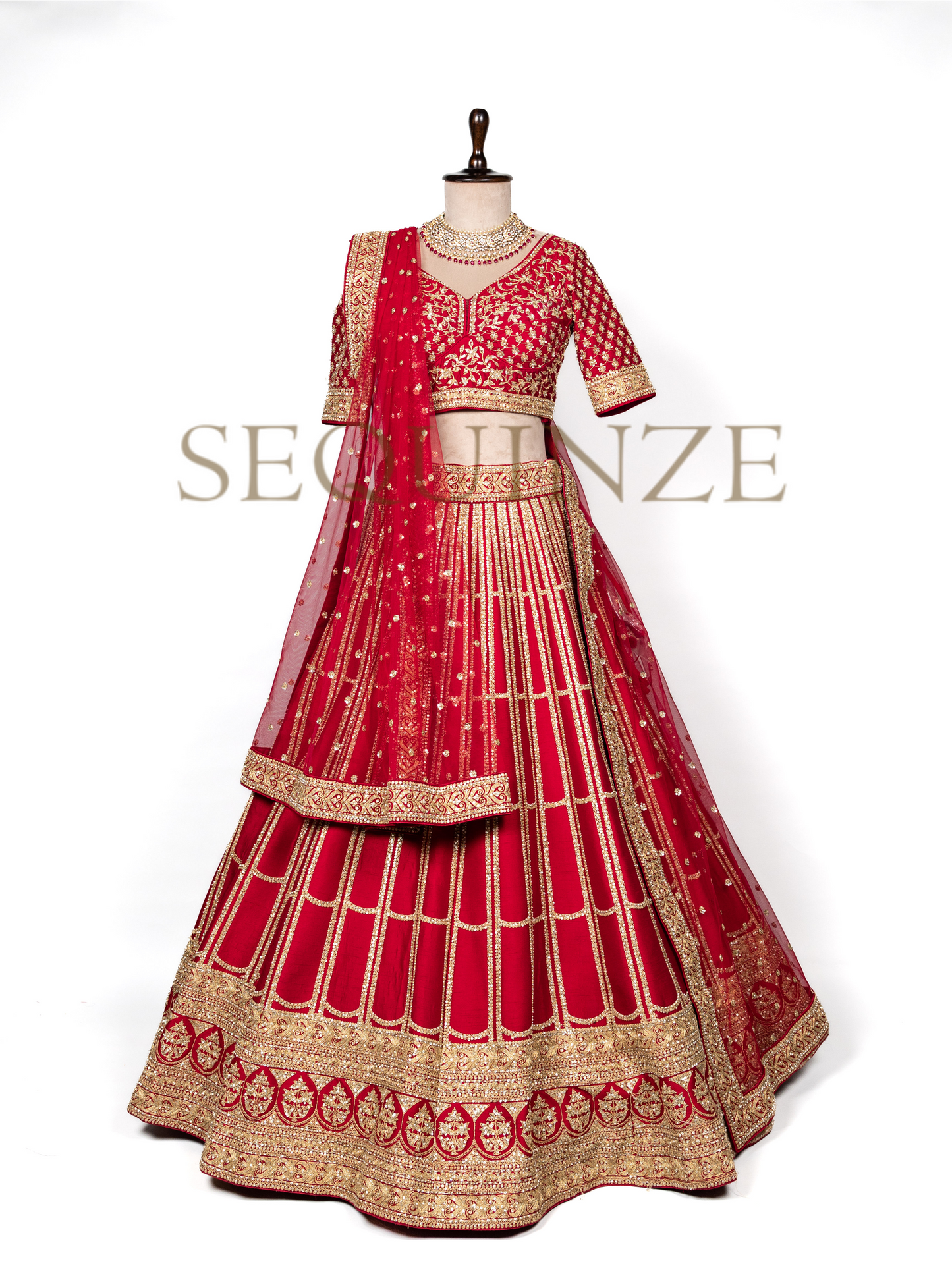 Bridal Brilliance in Red & Gold