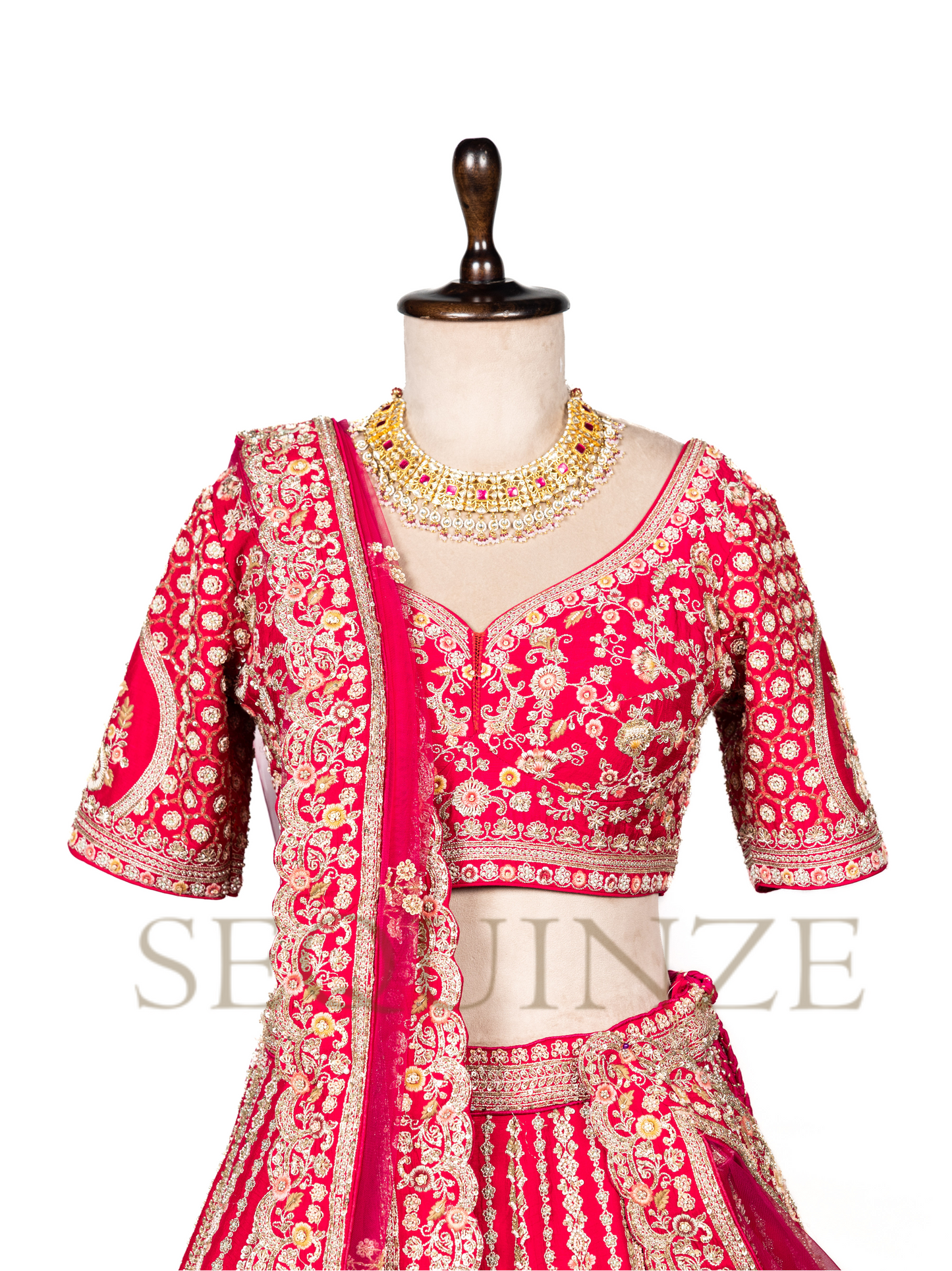 Golden Grandeur: Red Bridal Lehengas