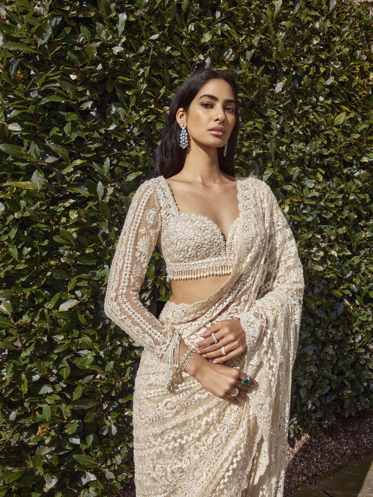 Powder Peach Stripe Saree