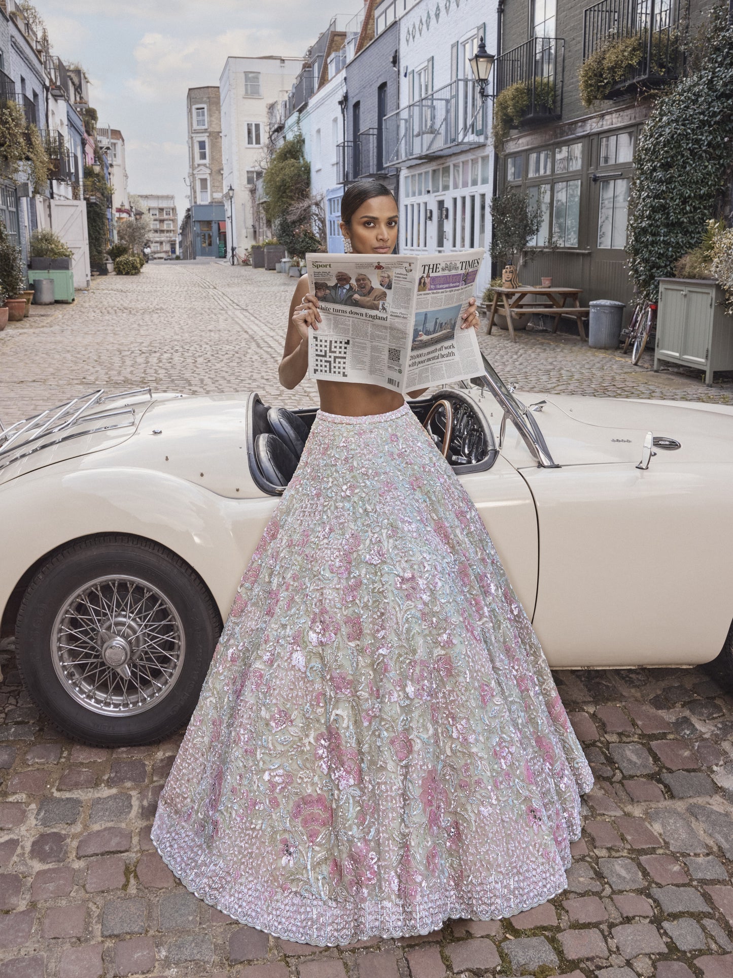 Sea Green Sequin Lehenga Set