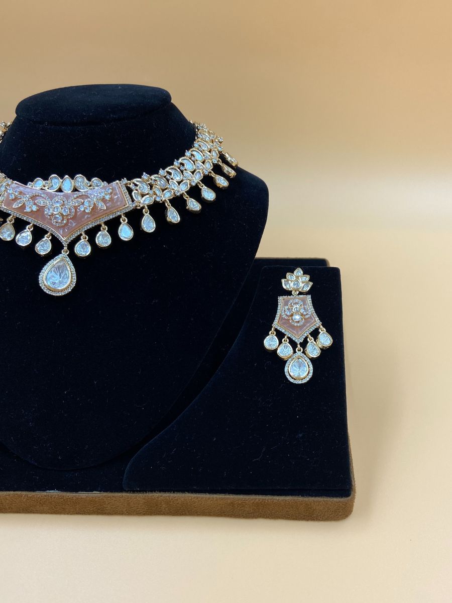 Diamond and Pearl Necklace Set