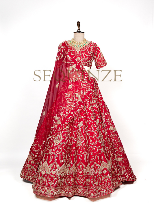 Artistry in Scarlet: Lehenga Dreams