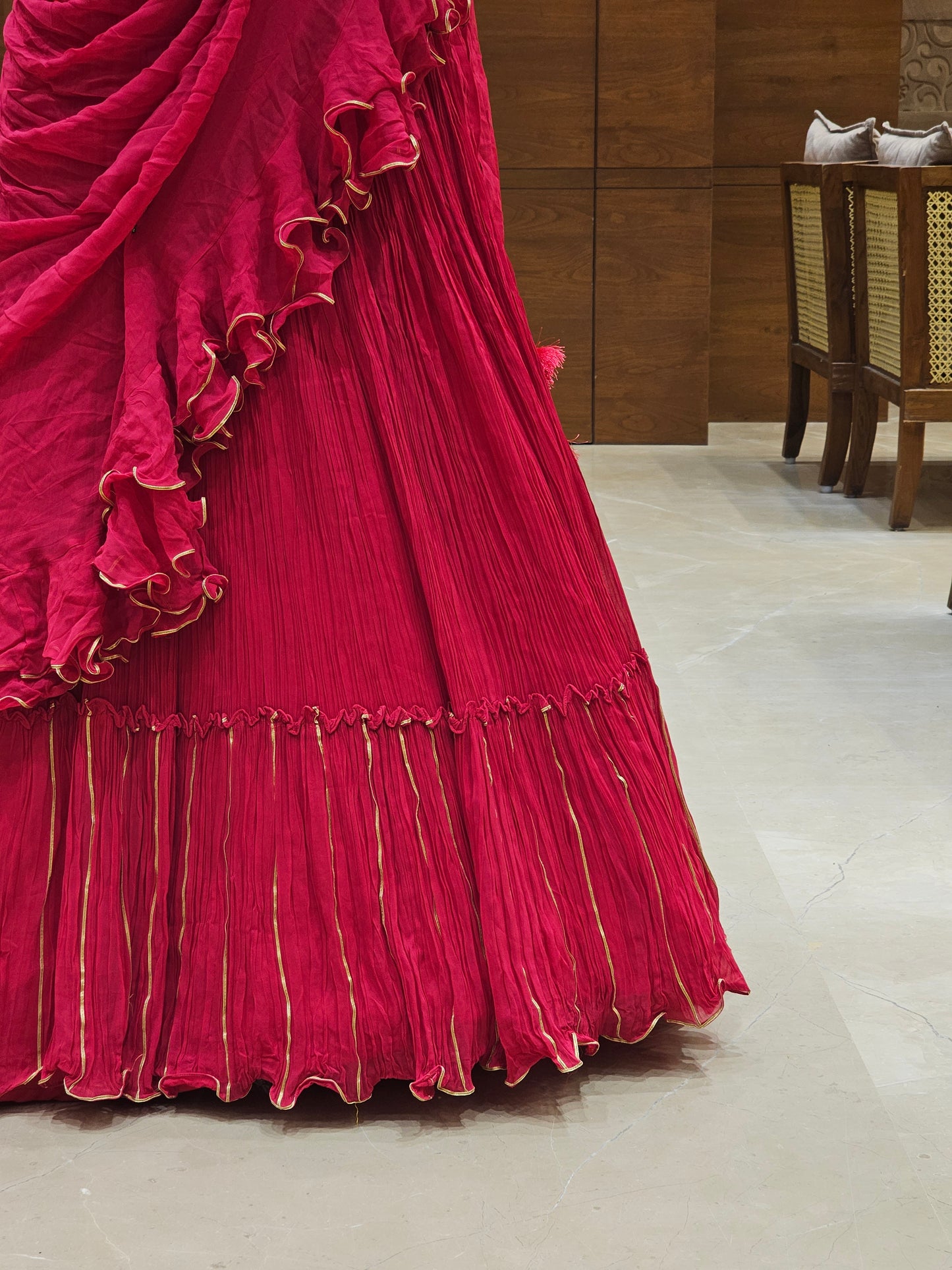 Fuchsia Frills Lehenga Set