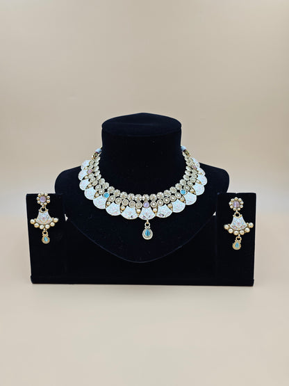 Pastel Polki and Kundan Necklace Set