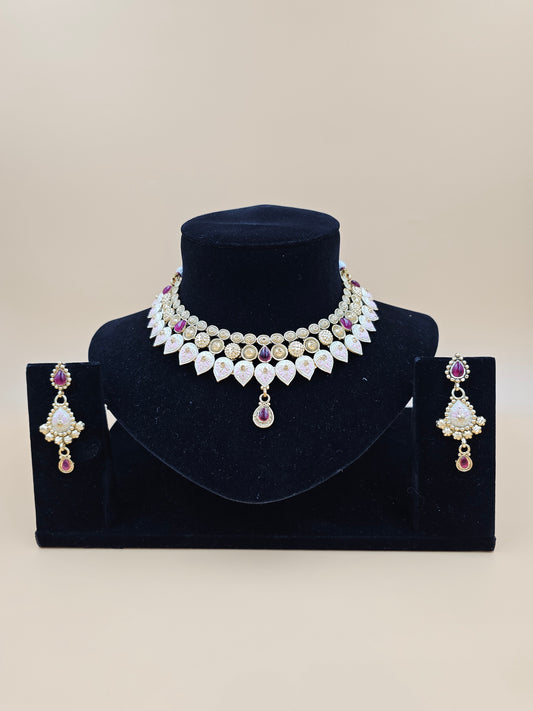 Pastel Polki and Kundan Necklace Set