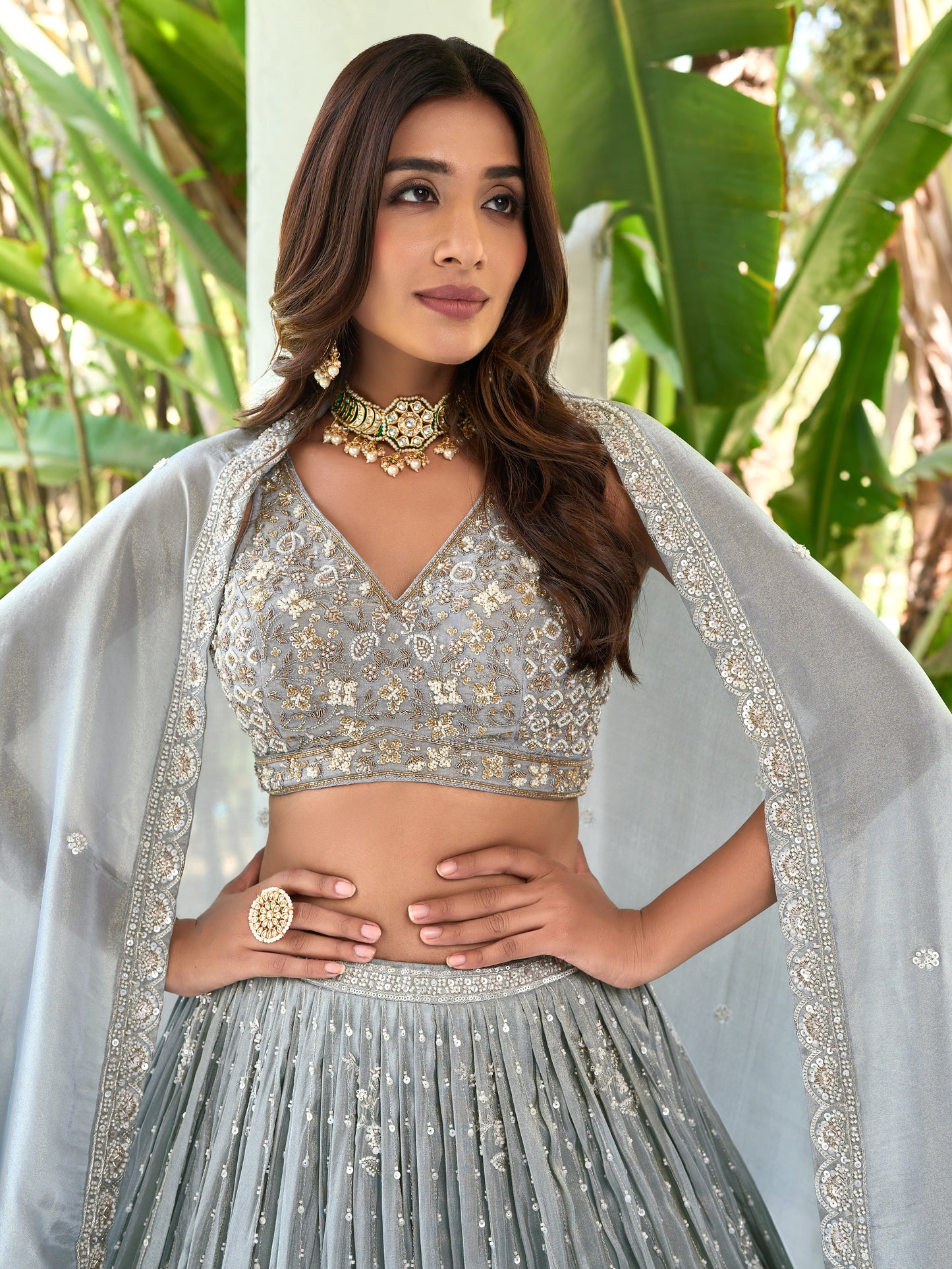 Misty Glamour: Unique Grey Lehengas