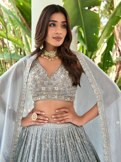 Misty Glamour: Unique Grey Lehengas