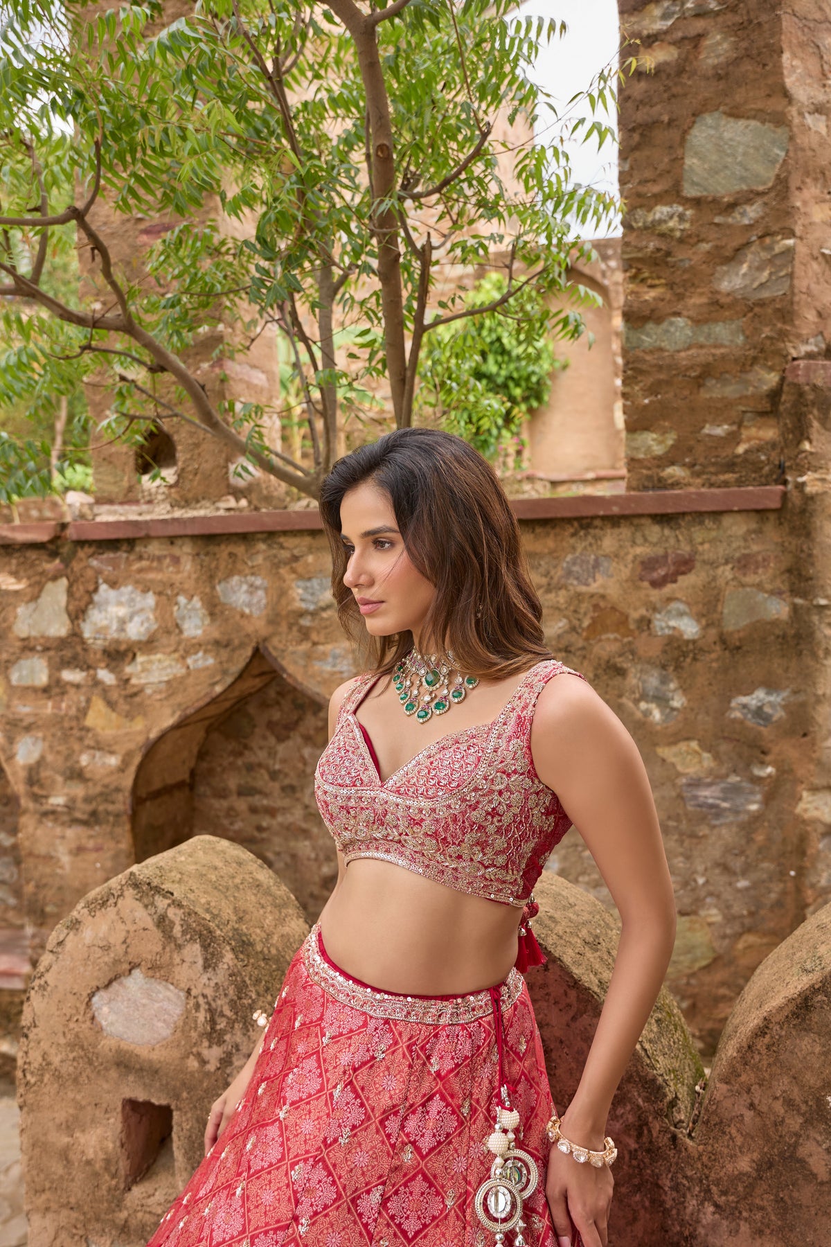 Mysha bridal lehenga, full length with dupatta
