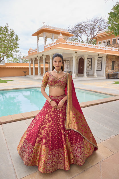 Pall rani banarasi lehenga set, full length