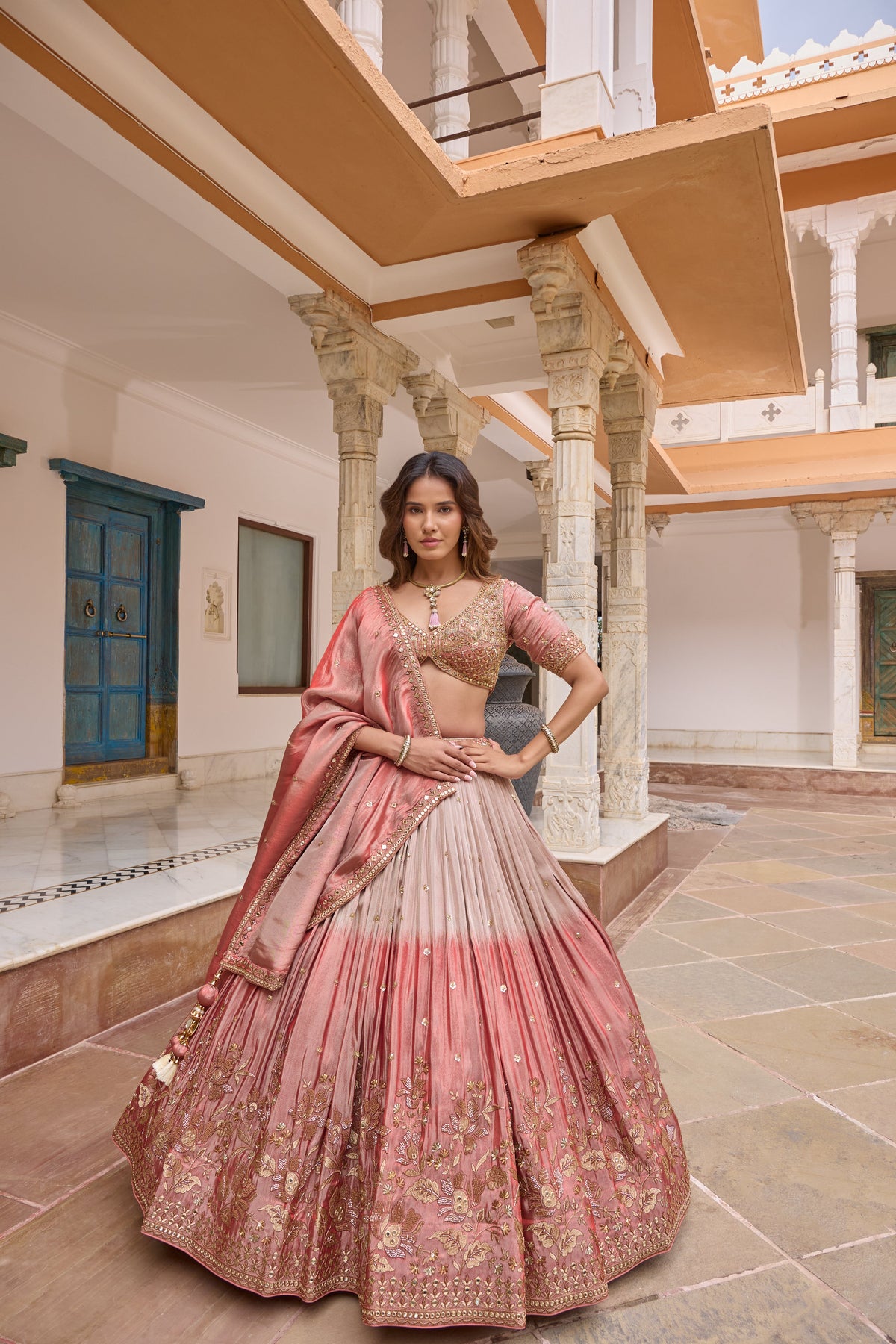 Parinitha lehenga, embroidered blouse detail