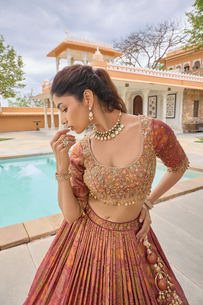 Patralekha lehenga, embroidered blouse and coin fringe detail