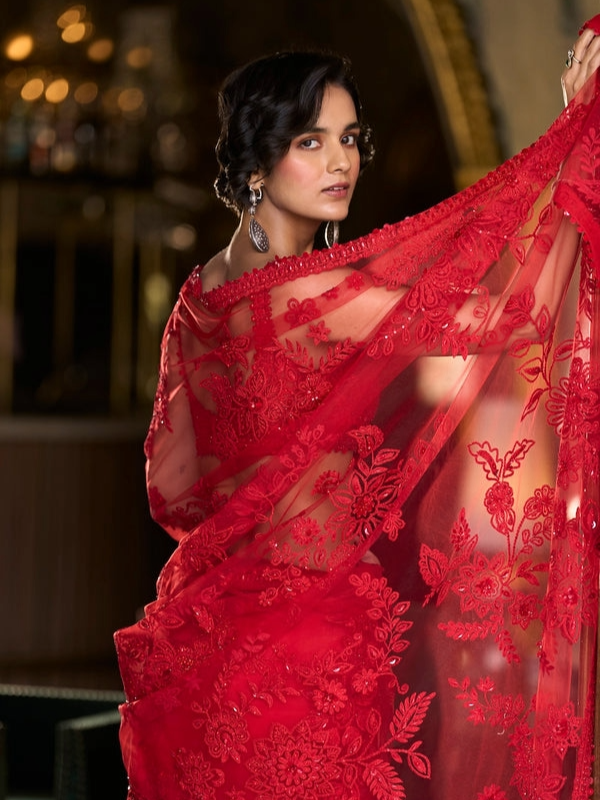 Red Dori Saree